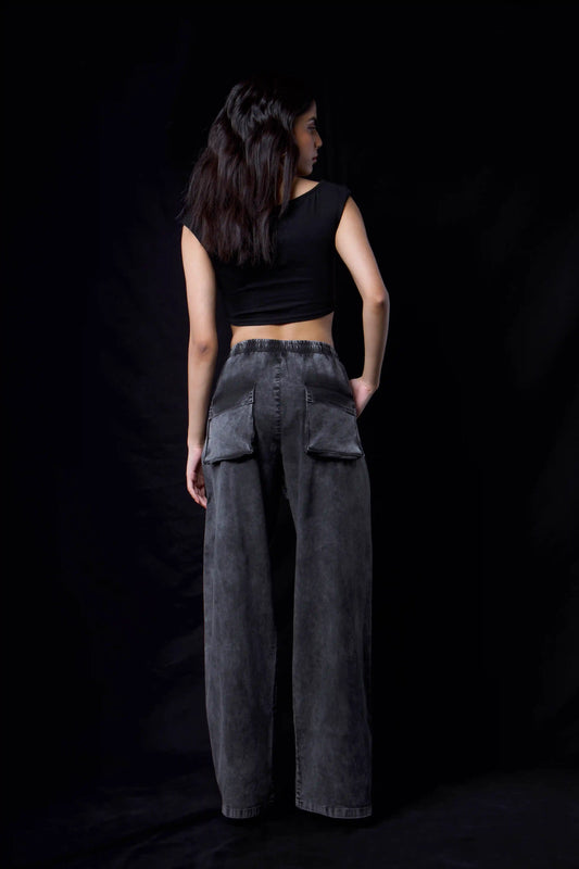 Acid Wash Easy Flow Trouser