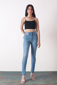 Mid Blue Skinny Fit Jeans