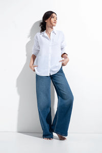 100% Linen Oversized Shirt - White
