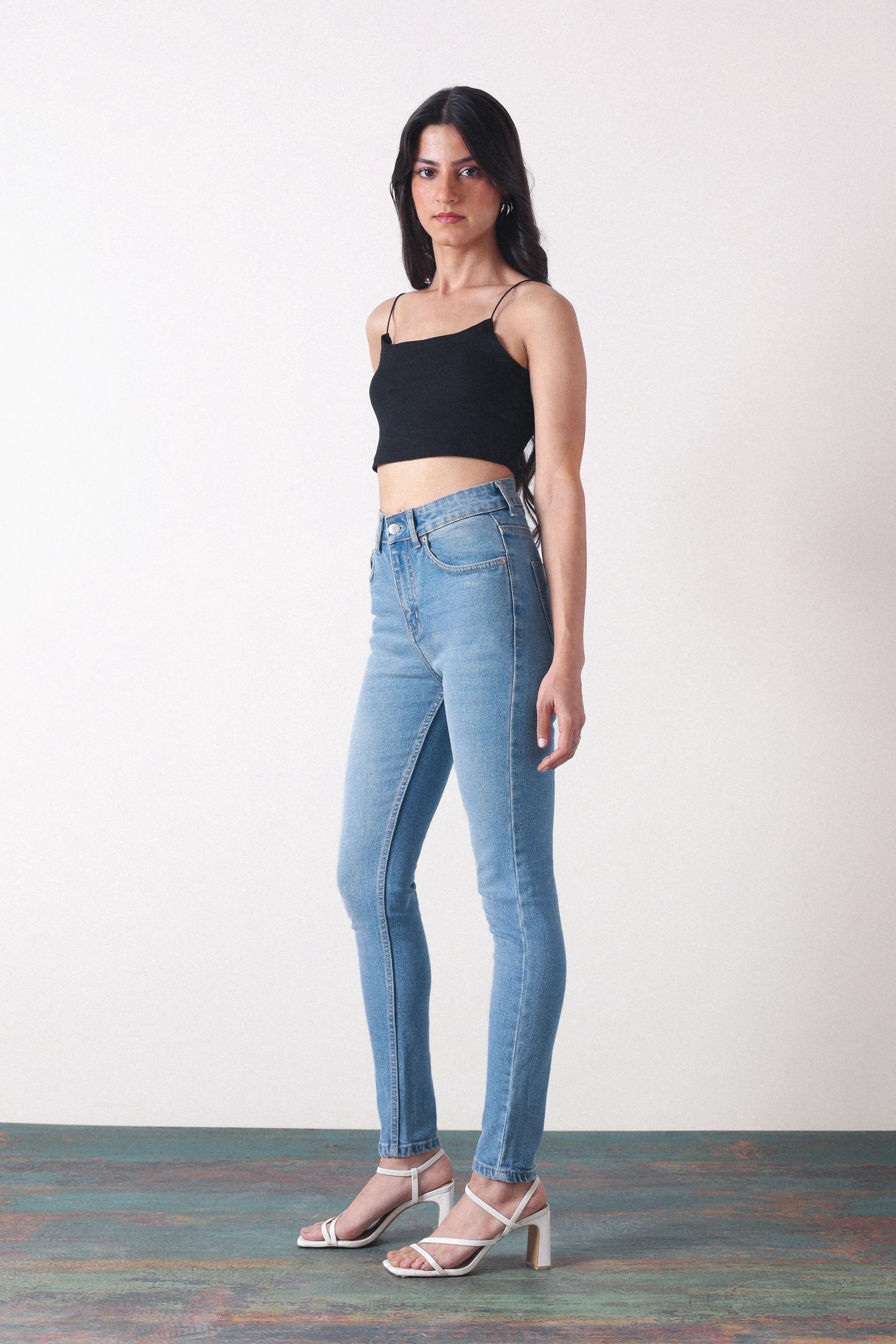 Mid Blue Skinny Fit Jeans