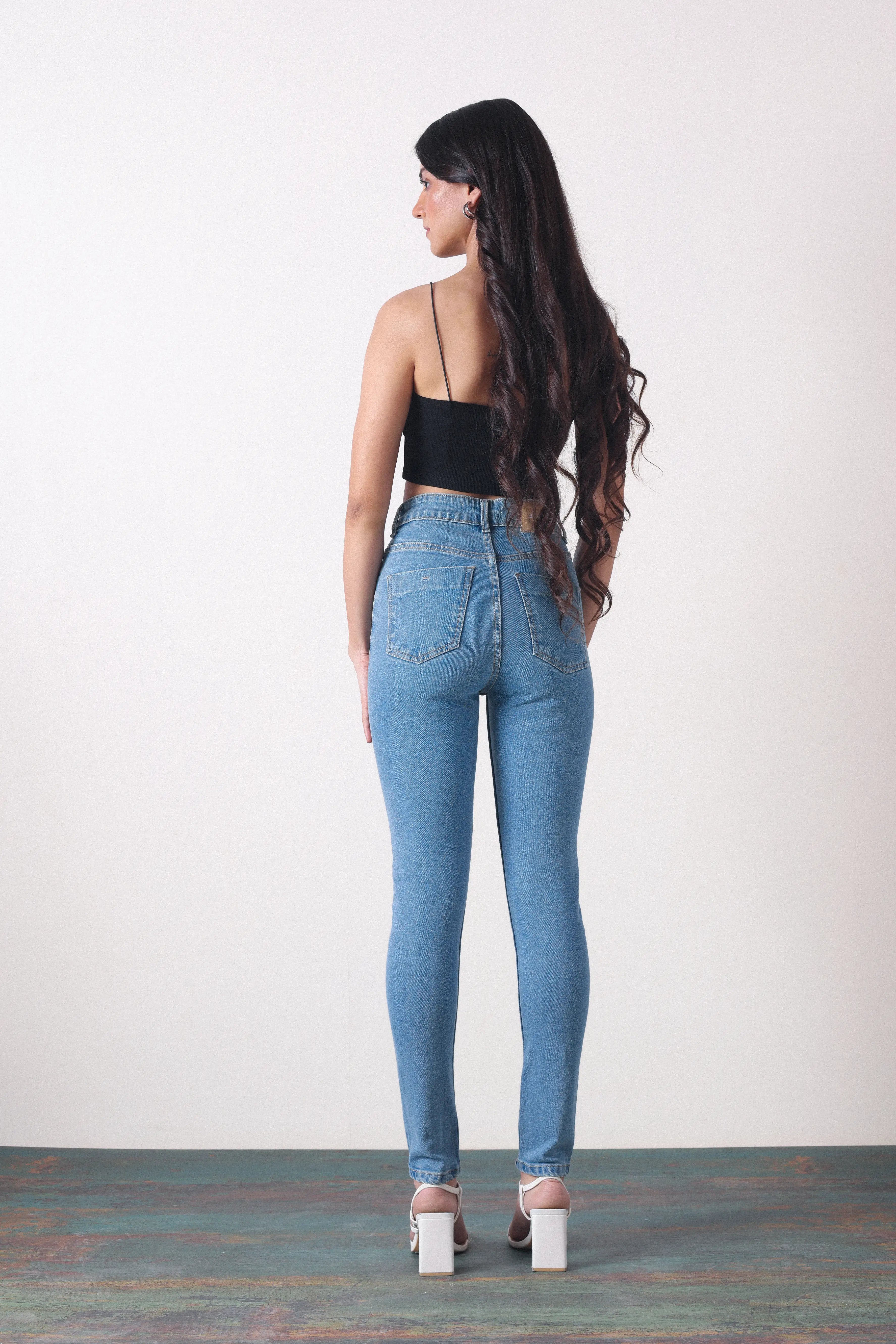 Mid Blue Skinny Fit Jeans