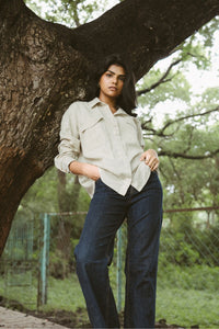 100% Linen Shirt in Beige