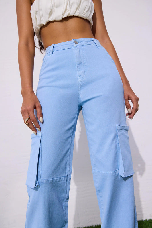 Sky Blue Cargo Denim