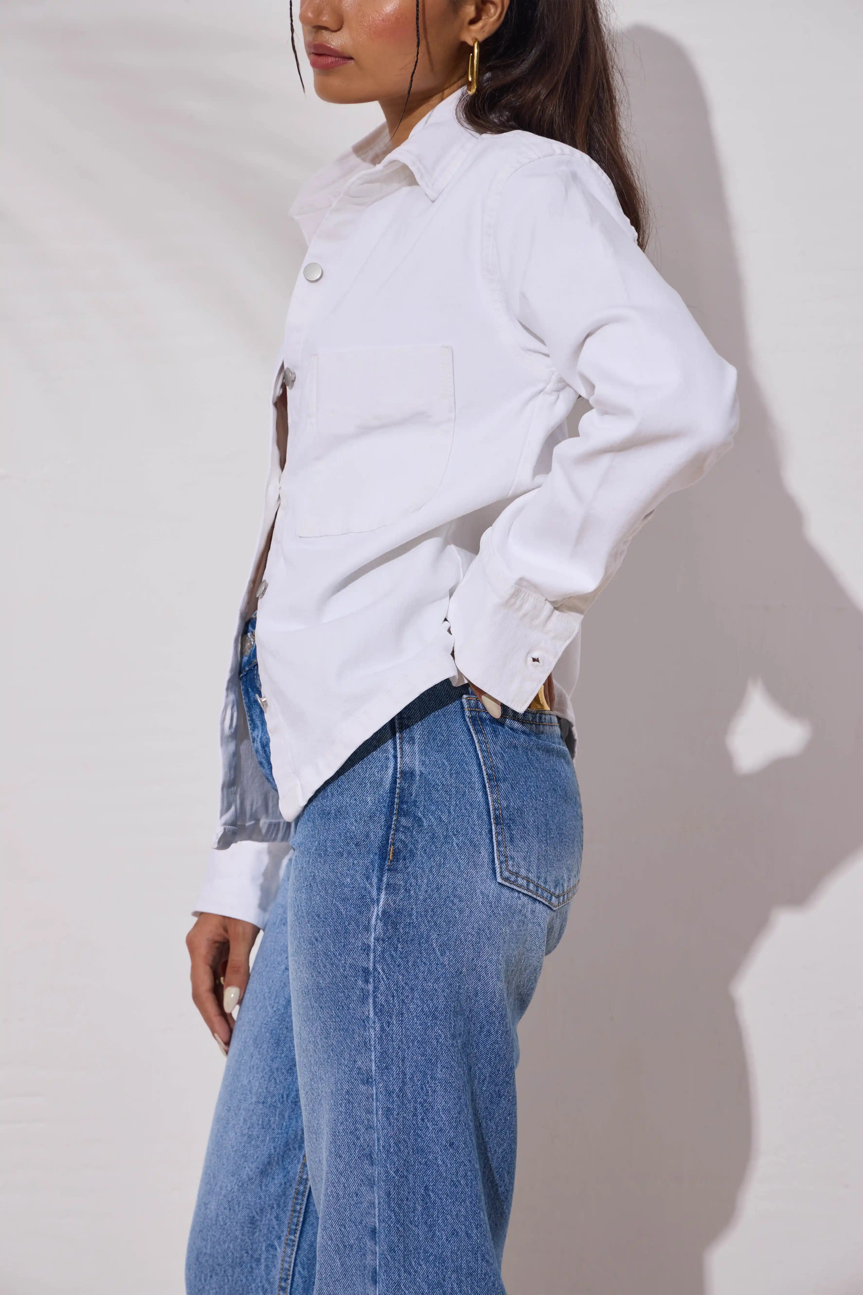 White Denim Shirt