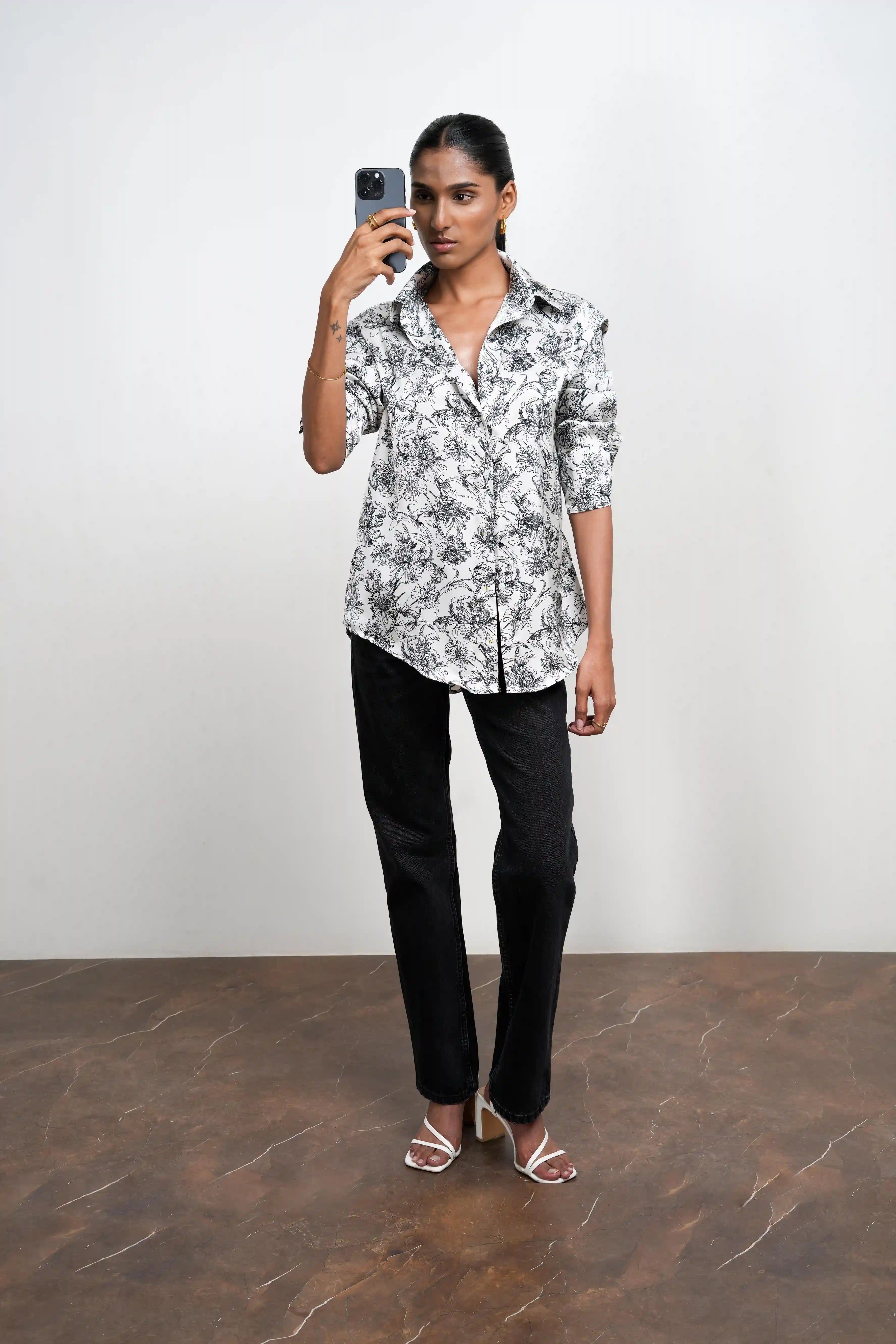 Printed Satin Shirt