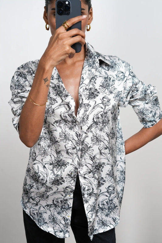 Printed Satin Shirt