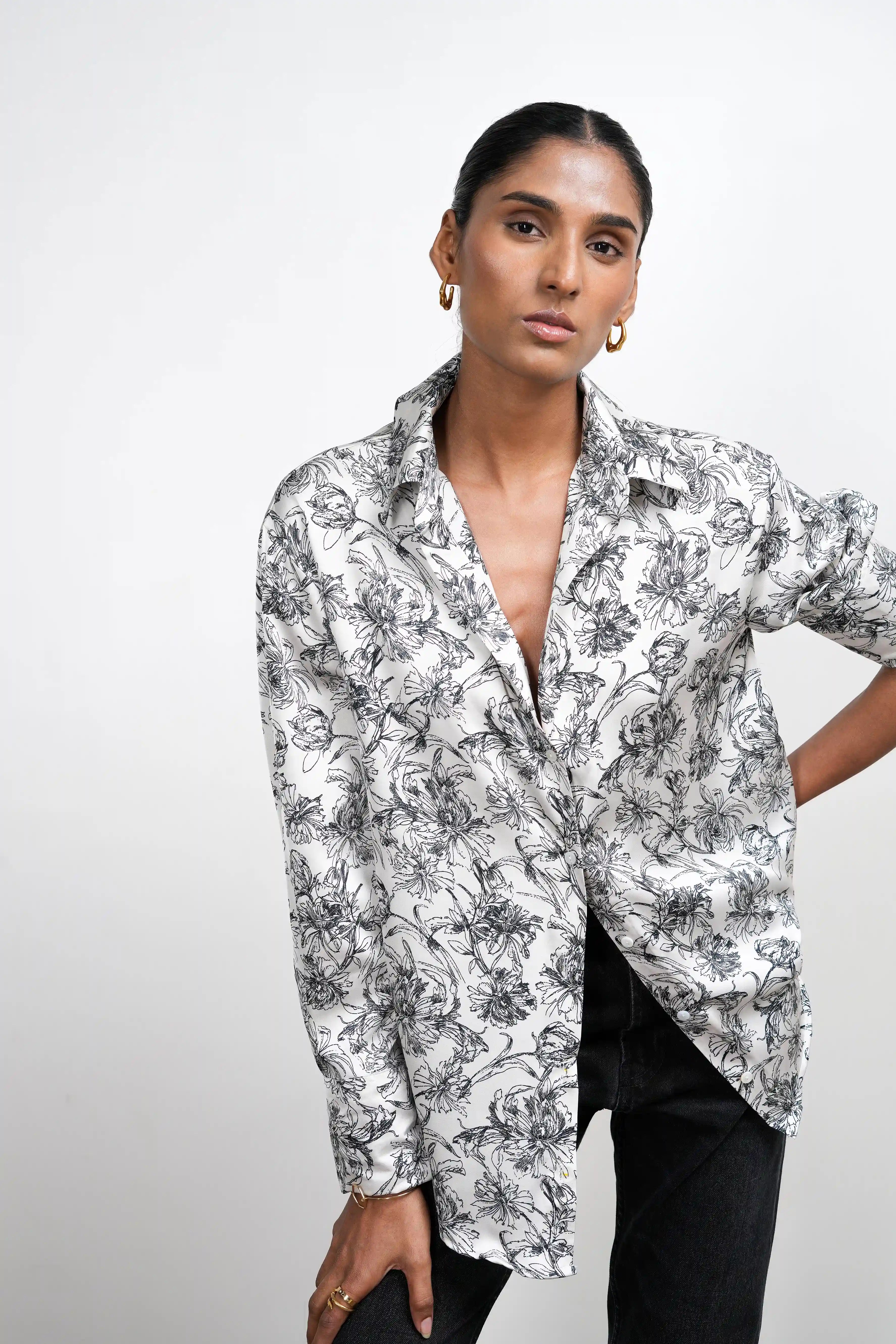 Printed Satin Shirt