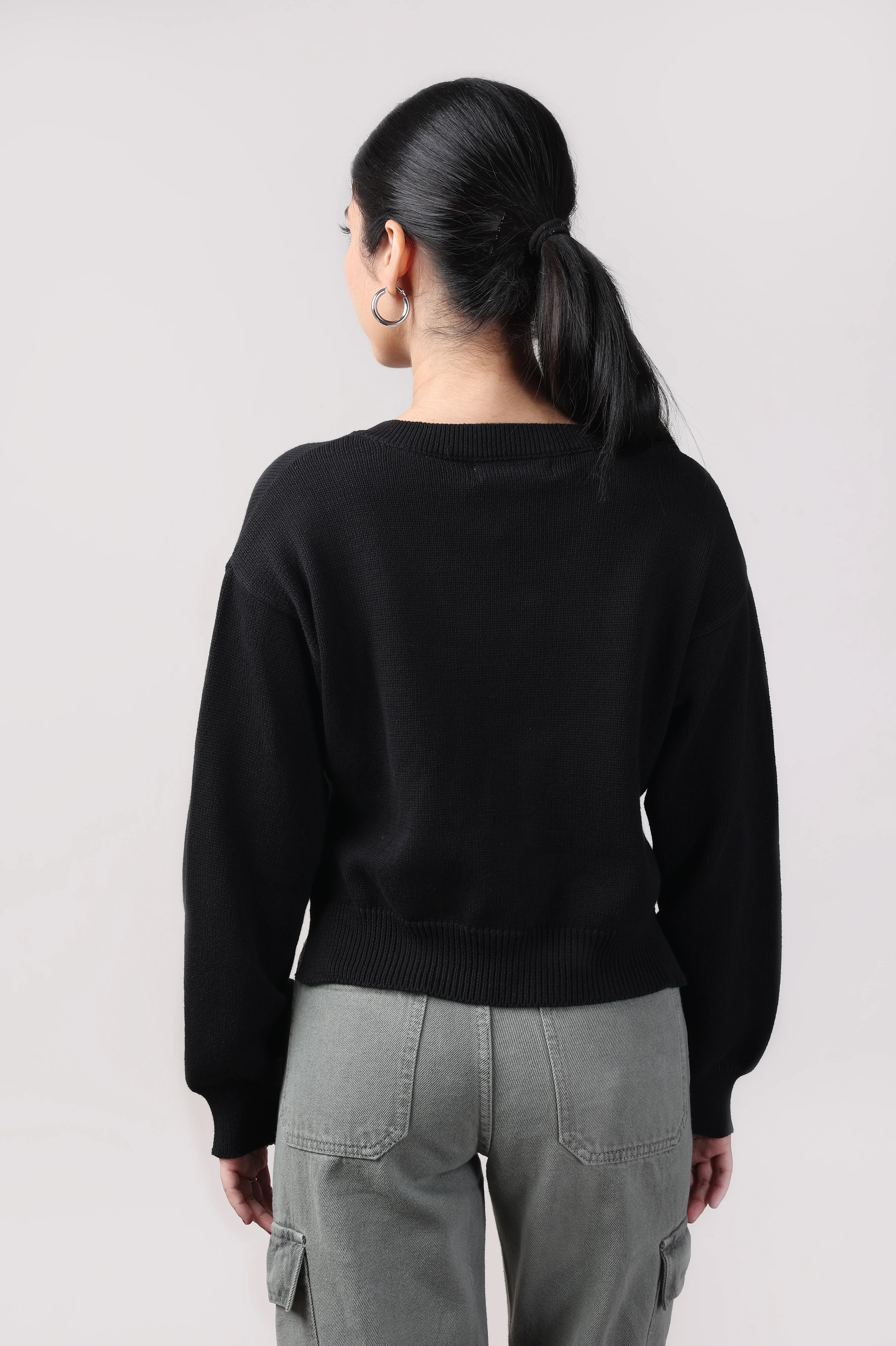 Black Knit Pullover