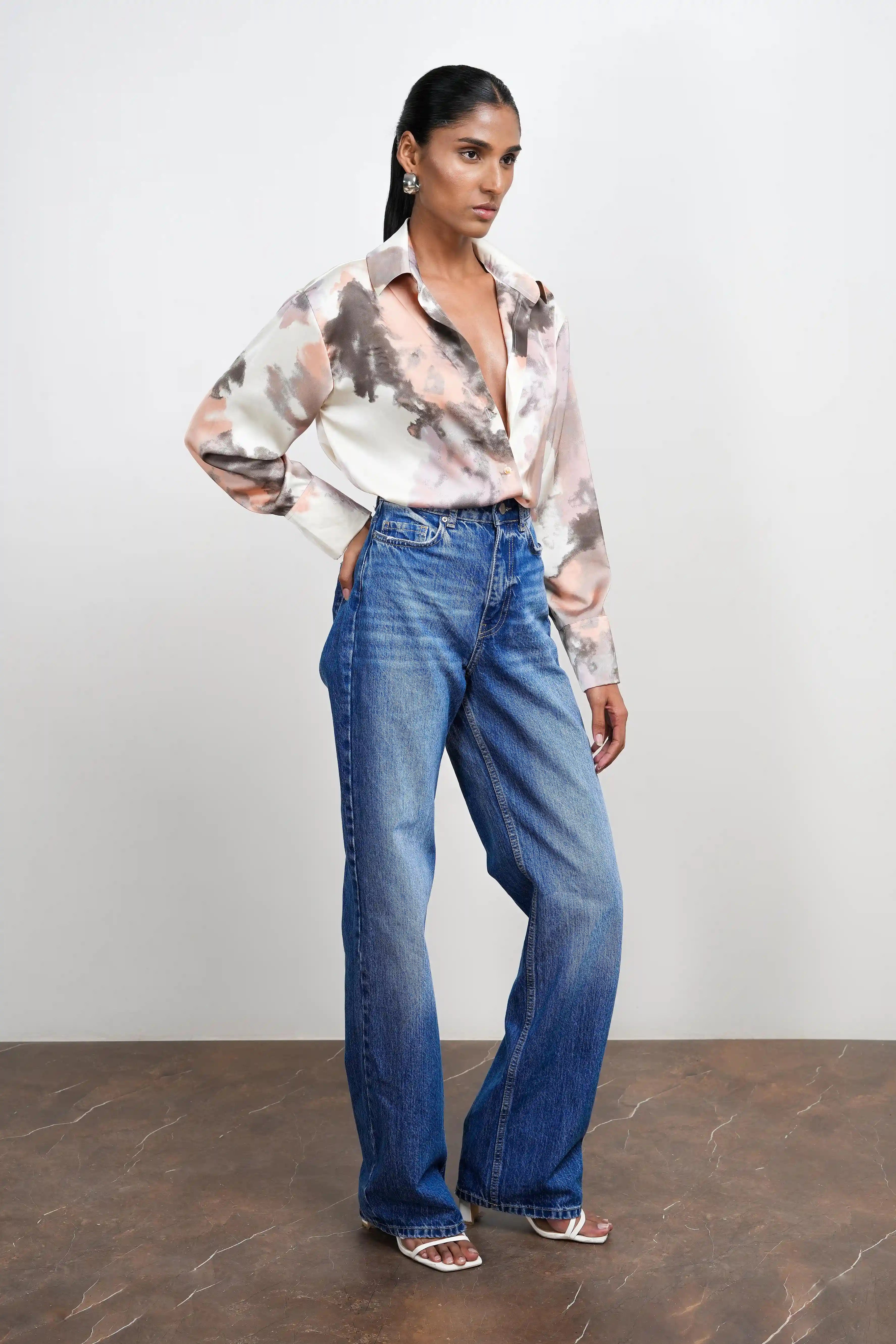 Printed Satin Shirt