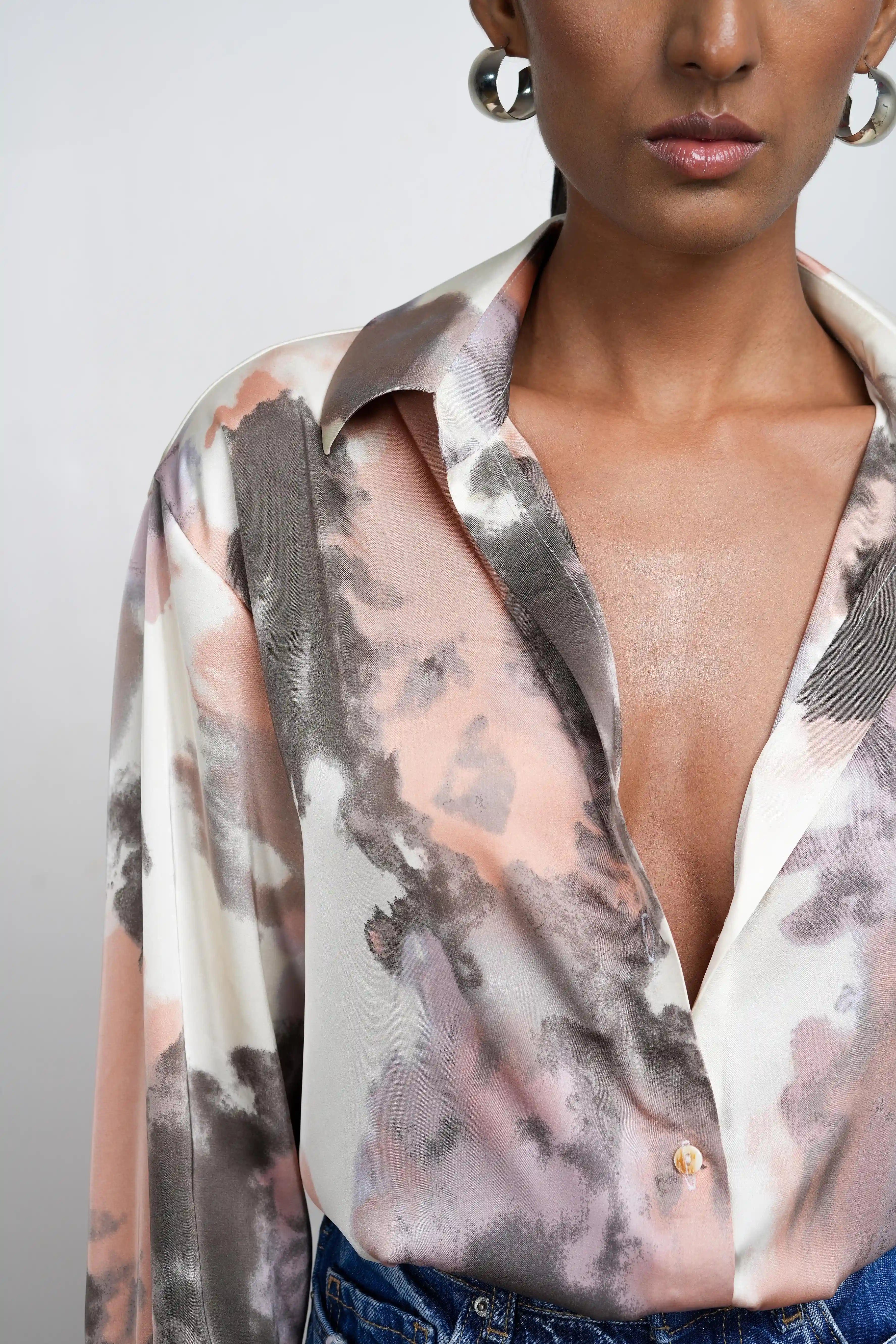 Printed Satin Shirt