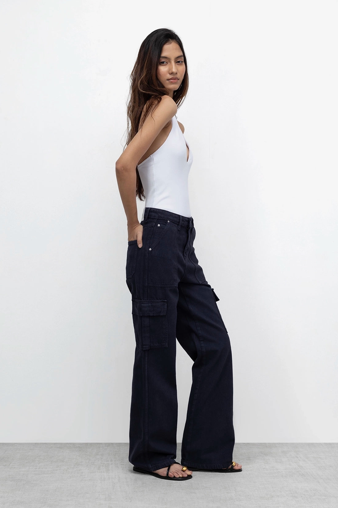 Charcoal Grey Cargo Denim