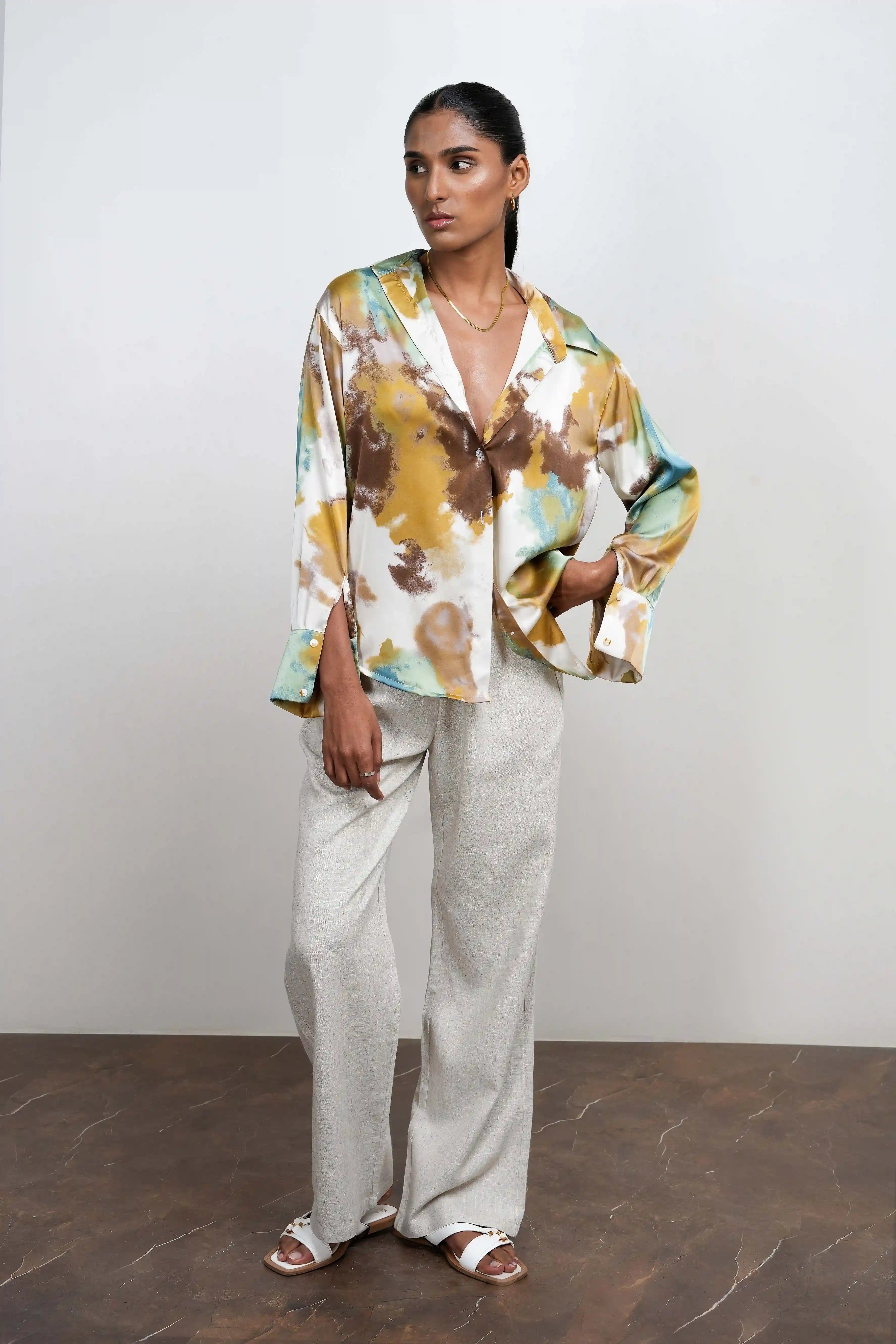 Printed Satin Shirt