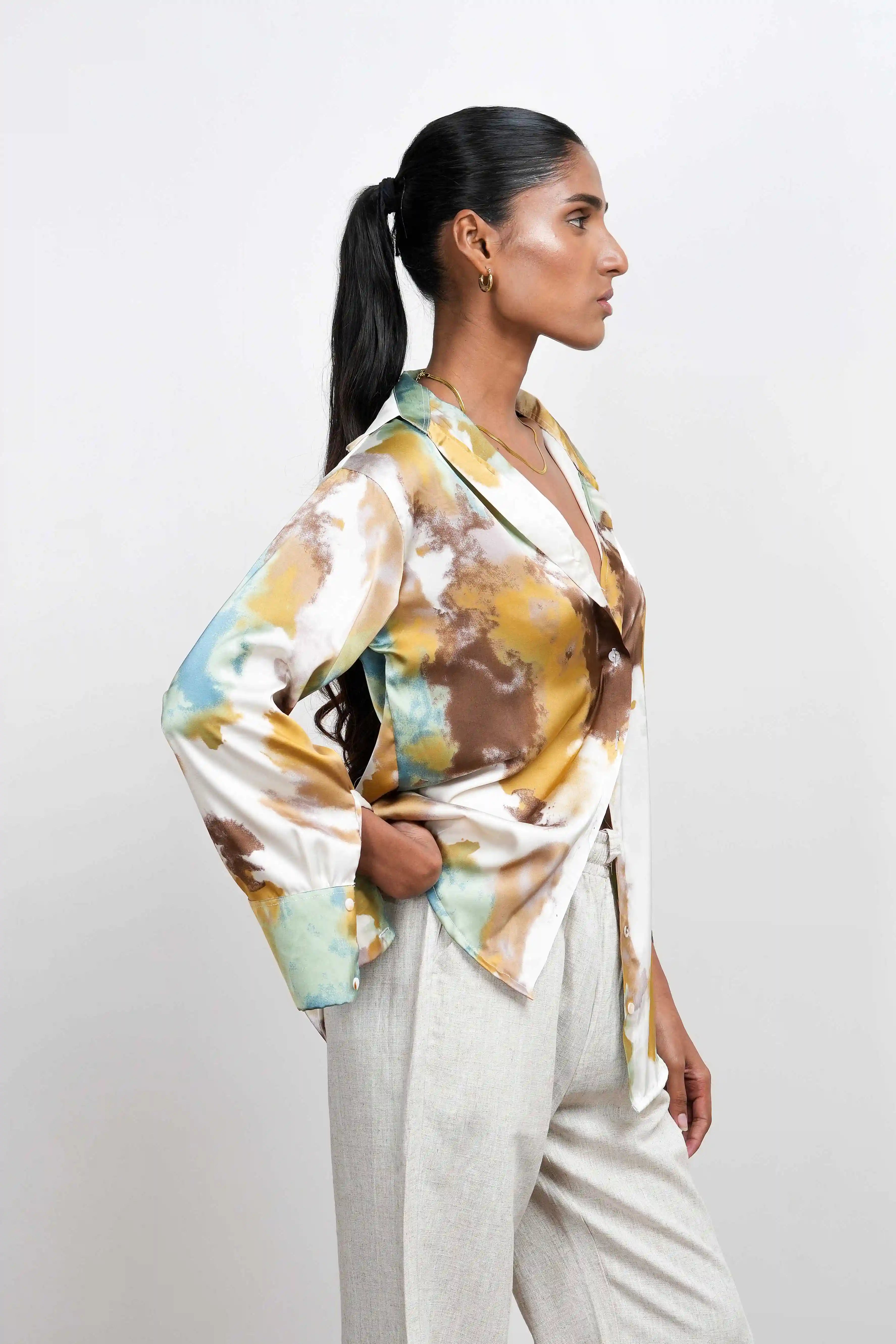 Printed Satin Shirt