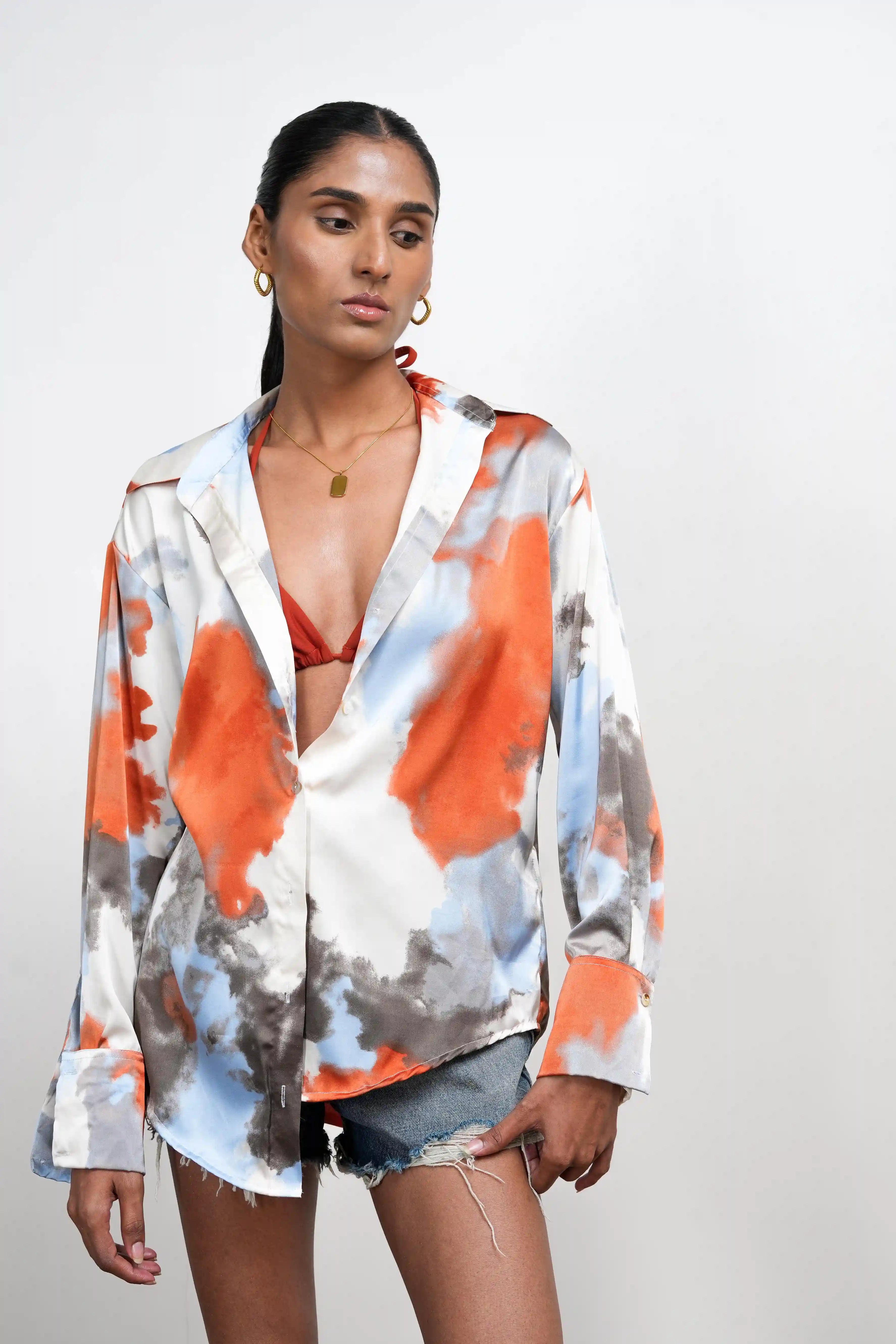 Printed Satin Shirt