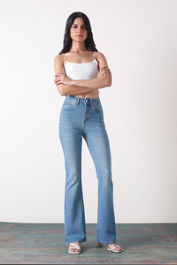 Mid Blue Flare Jeans