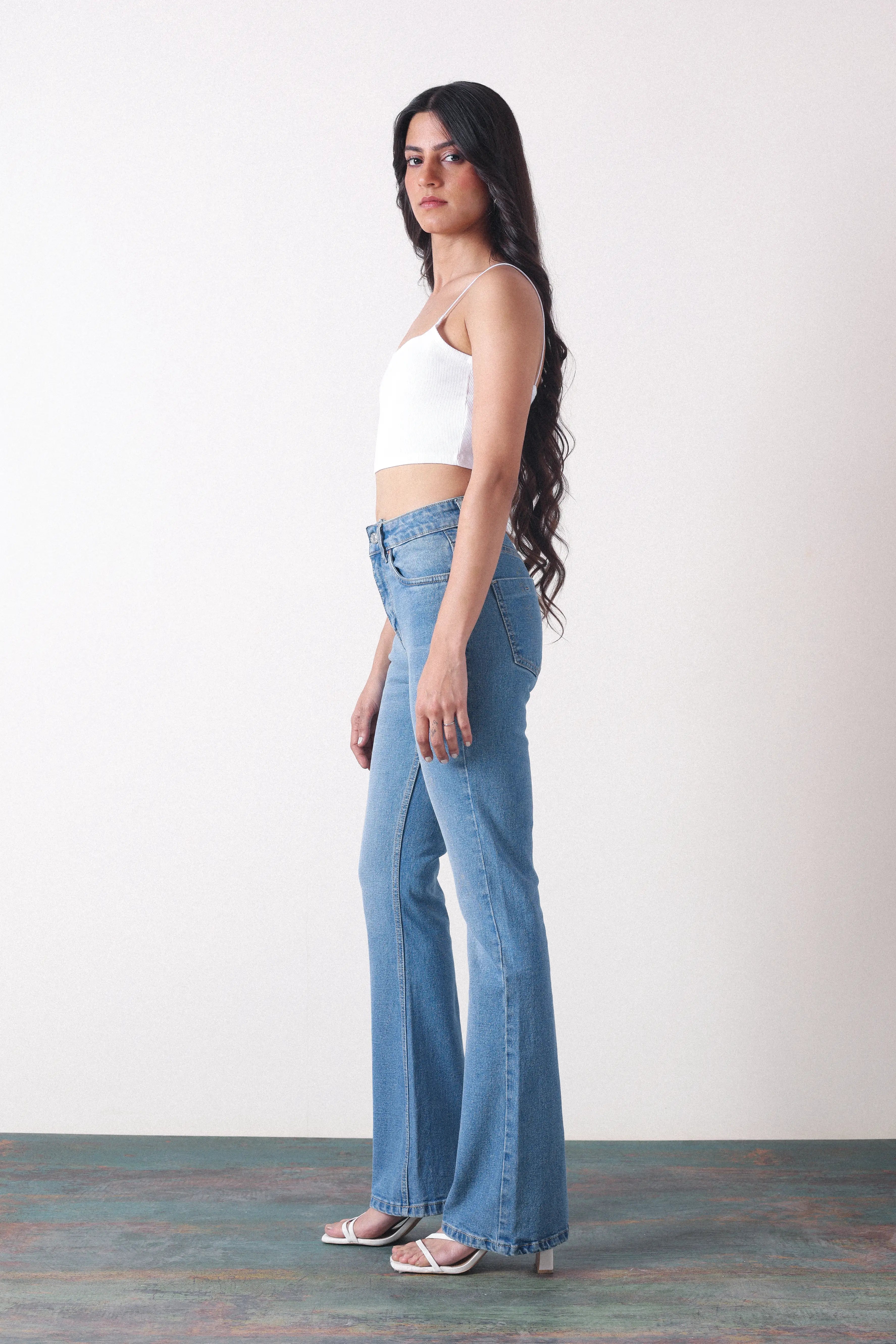 Mid Blue Flare Jeans