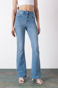 Mid Blue Flare Jeans