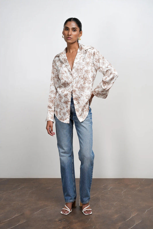 Printed Satin Shirt