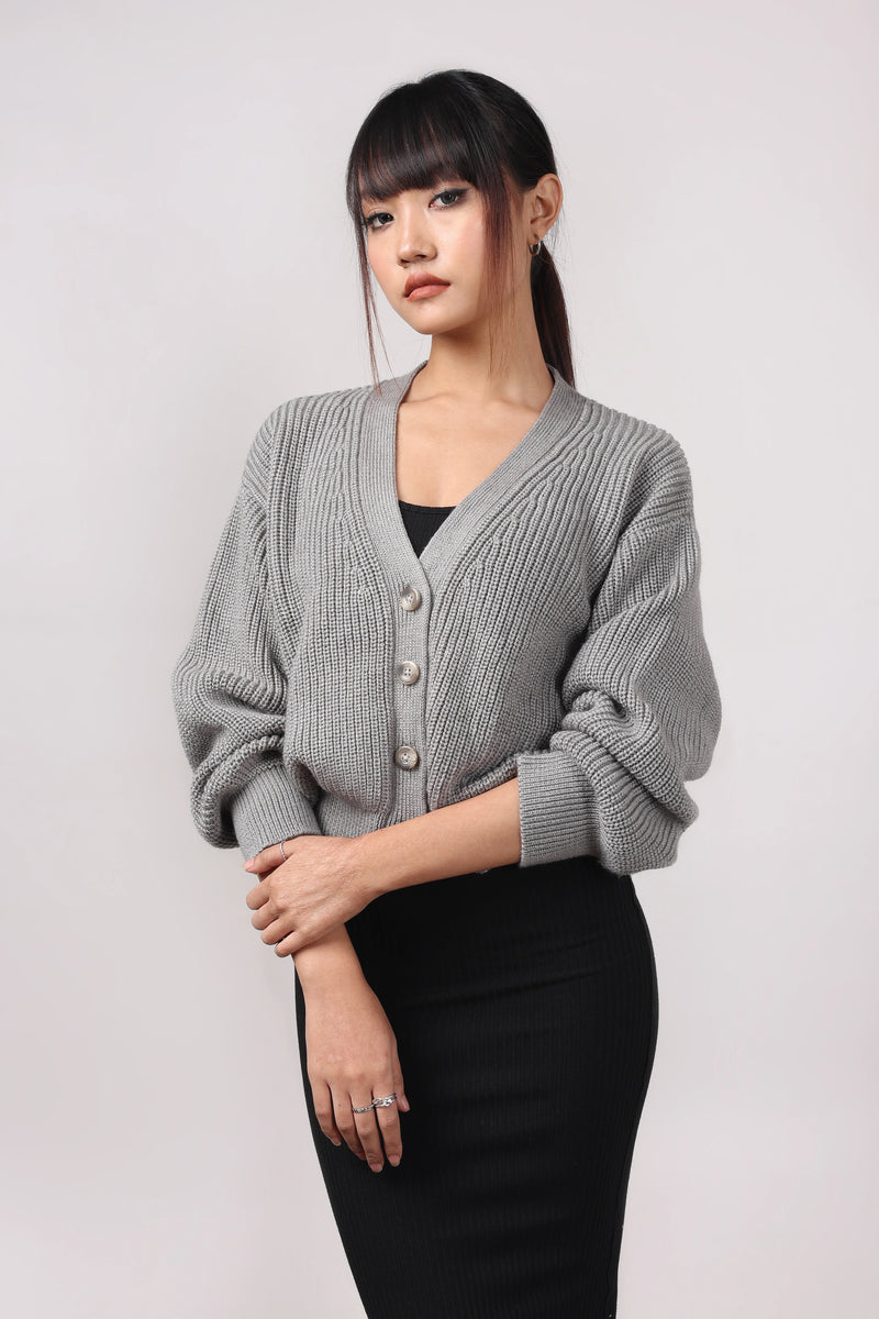 Grey Knit Cardigan