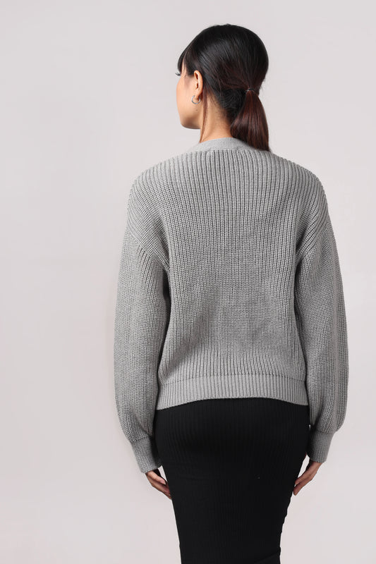 Grey Knit Cardigan