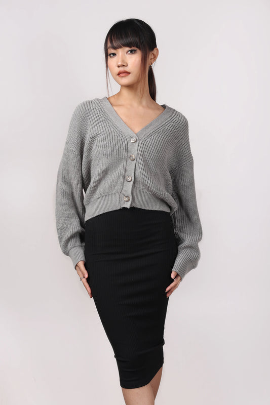 Grey Knit Cardigan