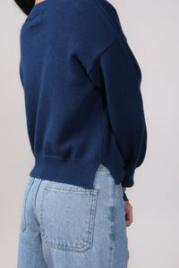 Navy Blue Knit Pullover