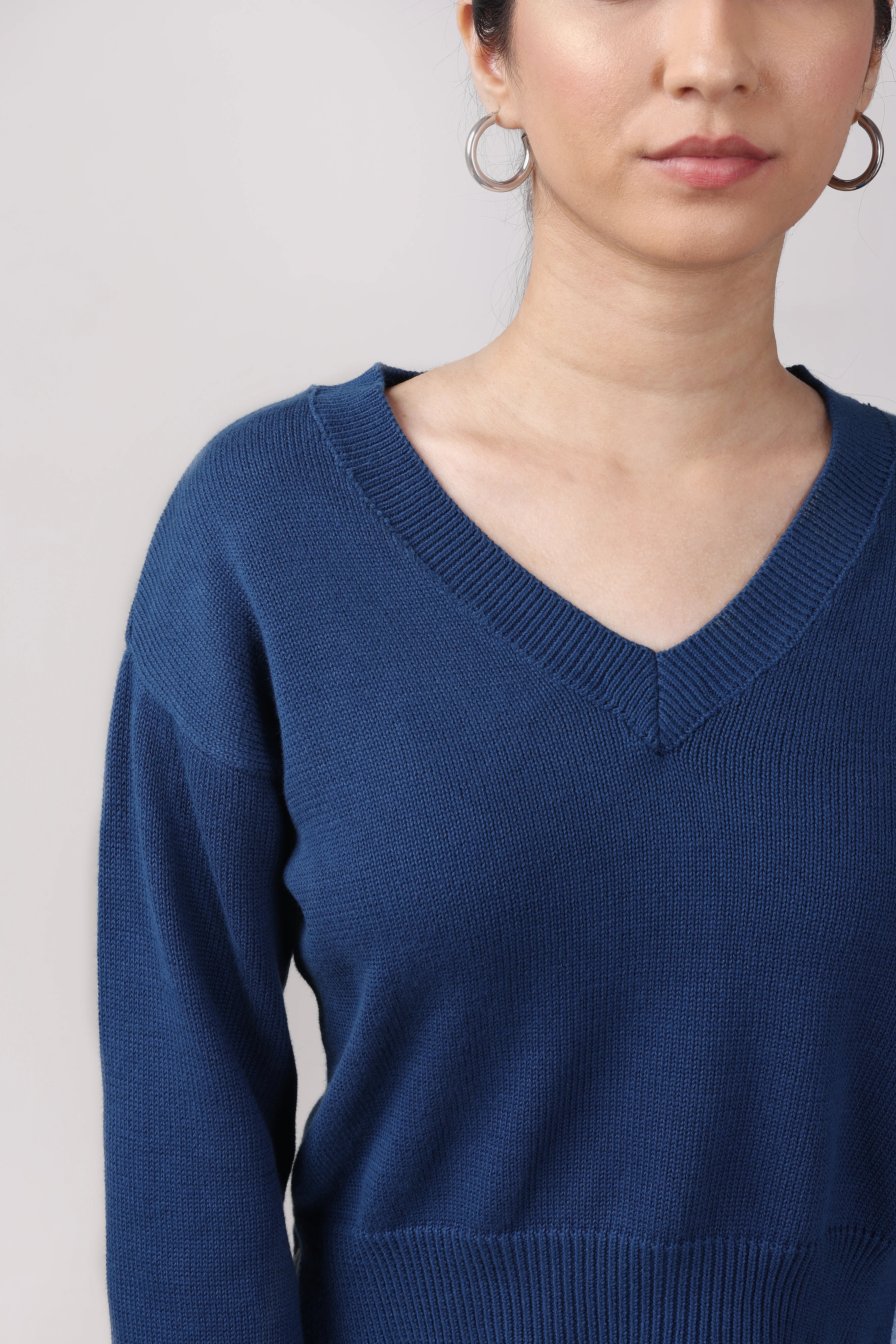 Navy Blue Knit Pullover