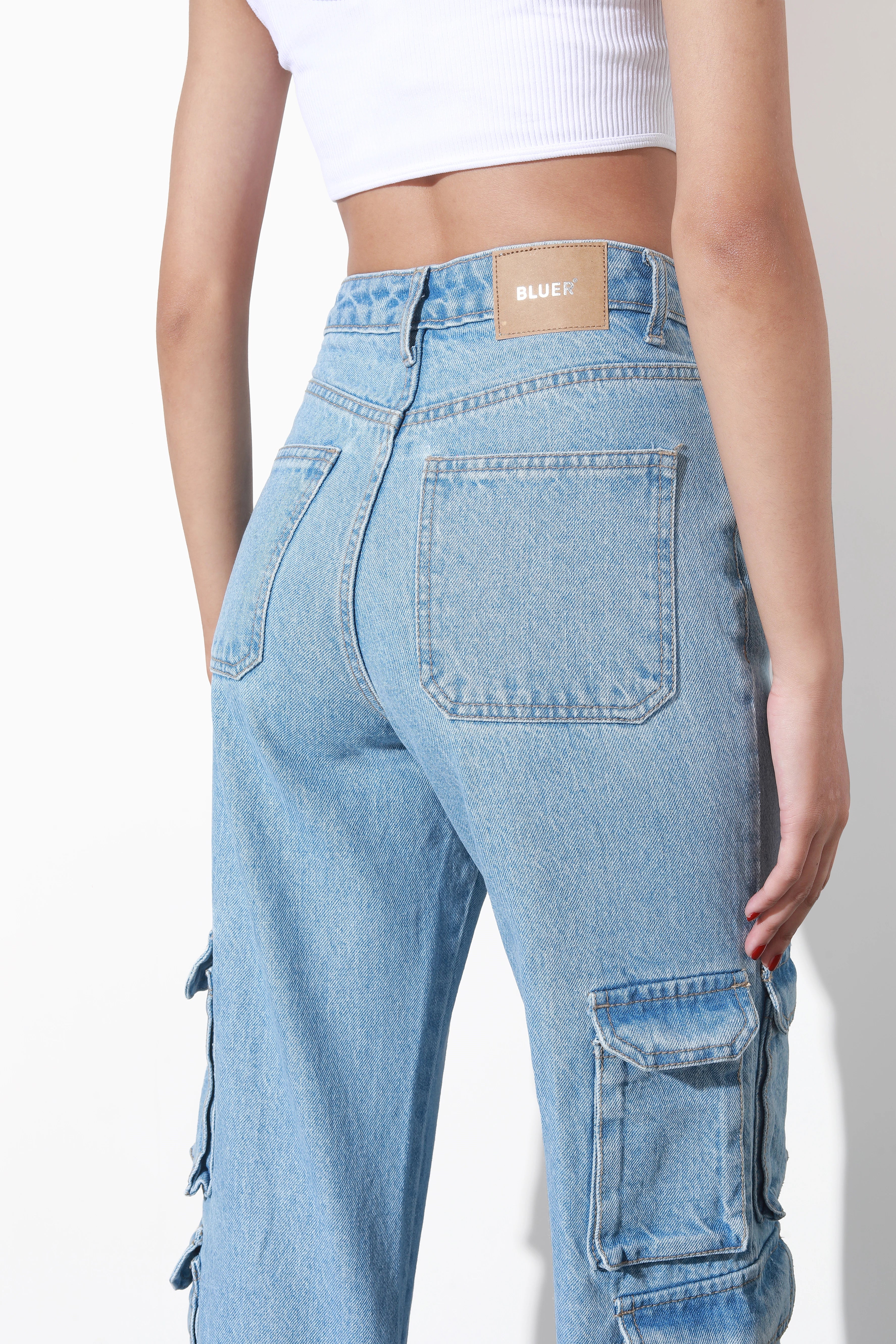 Light Blue Cargo Denim