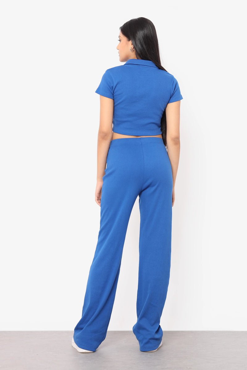 Dark Blue Rib Co-ord Set Bluer