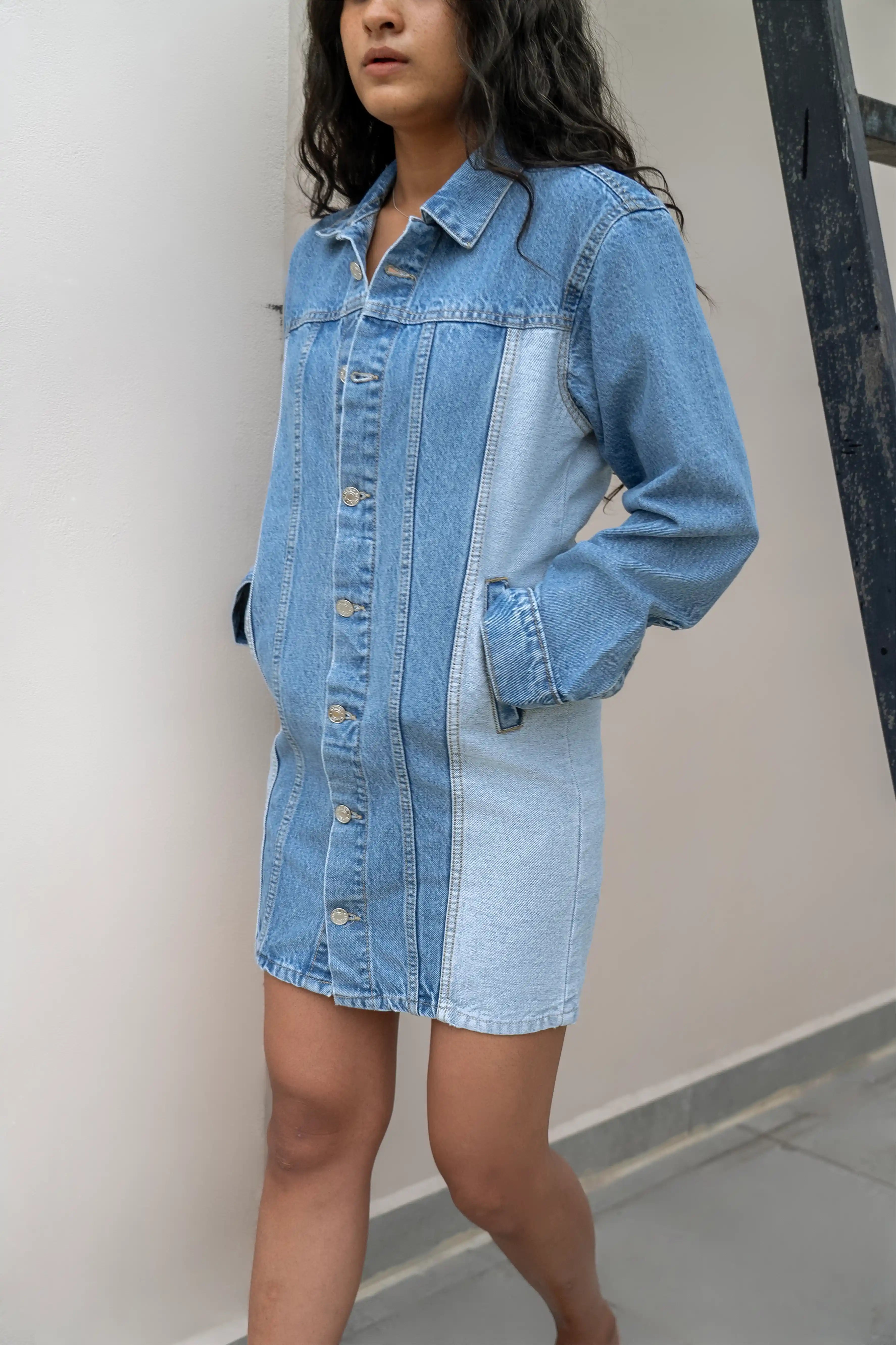 Two Tone Denim Dress