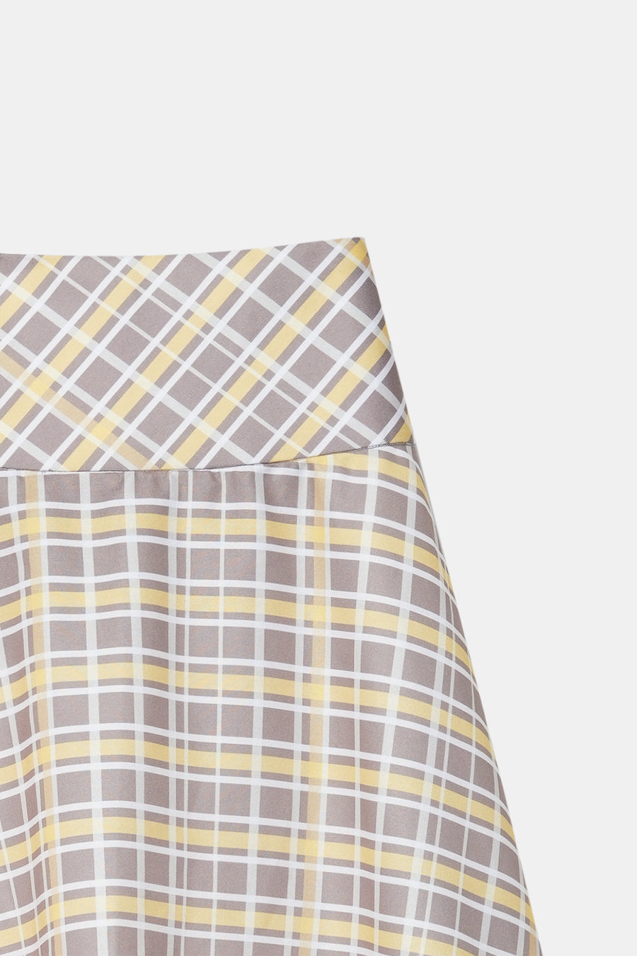 Asymmetric Checkered Midi Skirt