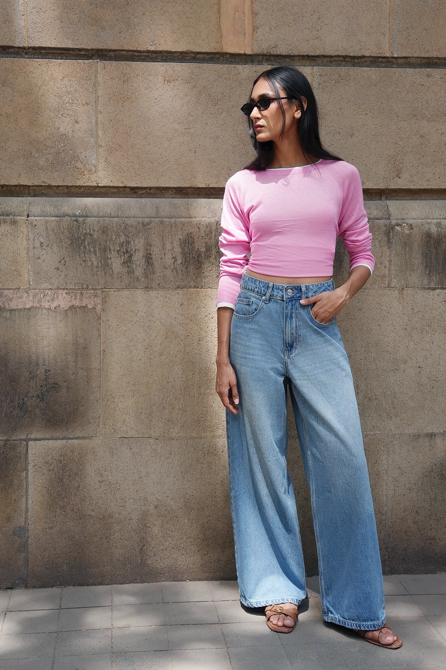 BLR7 Cropped Wide-Leg Jeans