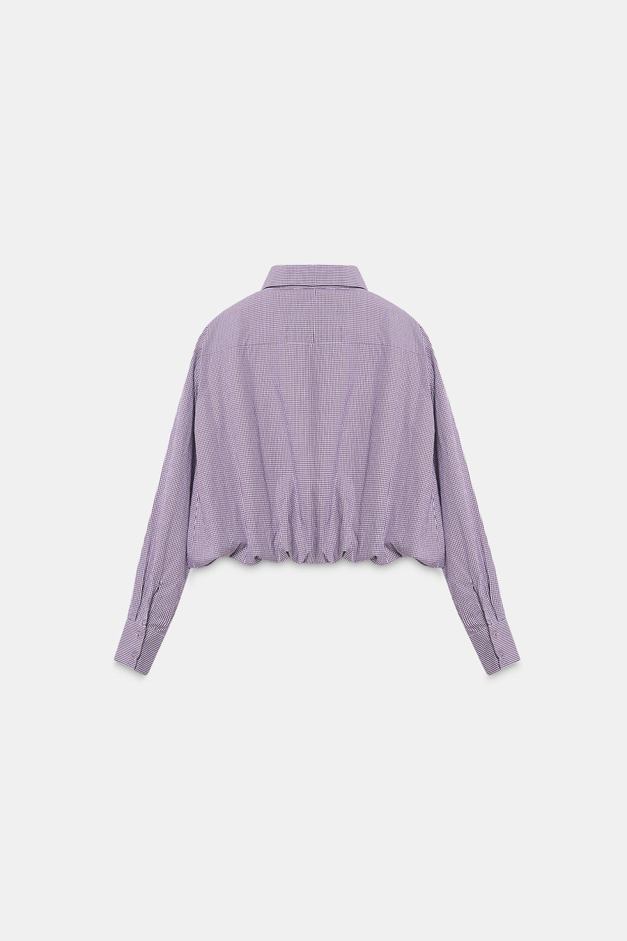 Balloon-Hem Checkered Shirt