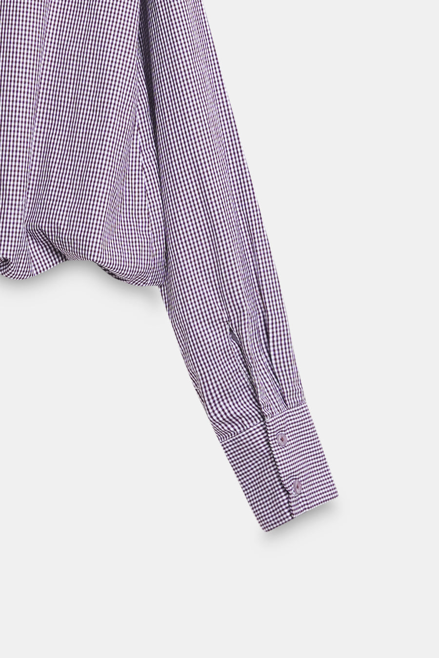 Balloon-Hem Checkered Shirt