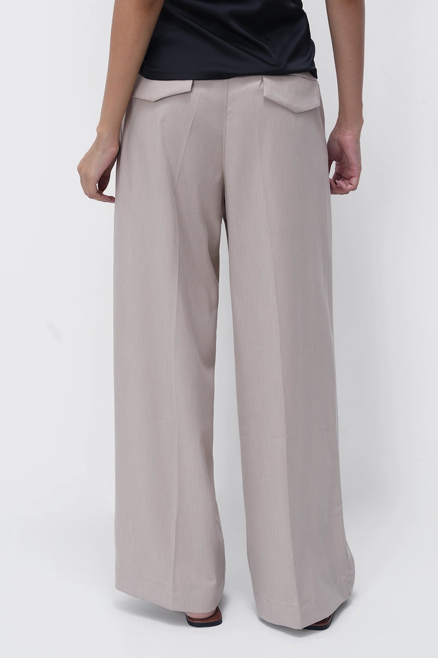 Beige Pleated Trouser
