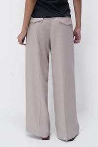 Beige Pleated Trouser