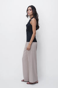 Beige Pleated Trouser