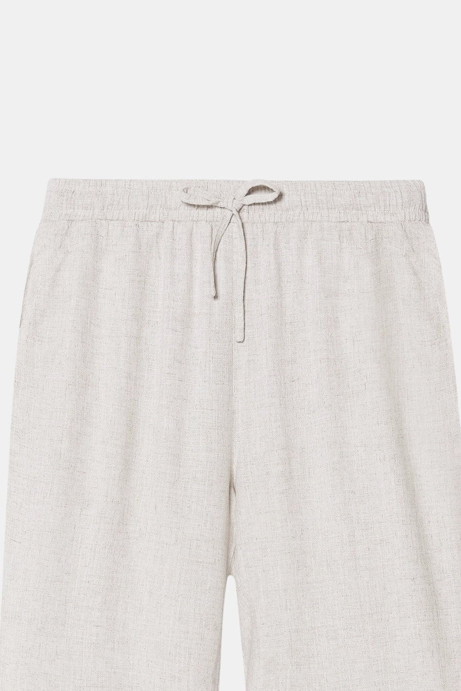 Beige Linen Drawstring Pants