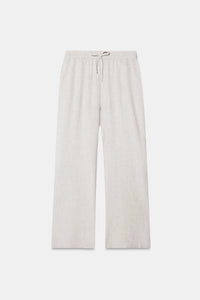 Beige Linen Drawstring Pants