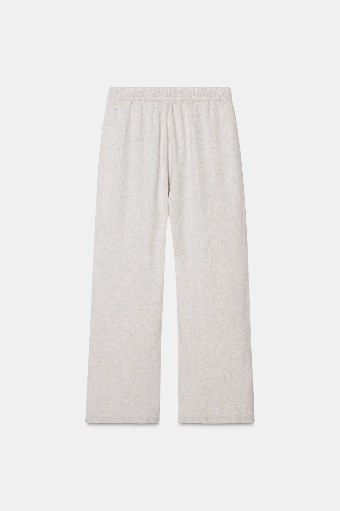 Beige Linen Drawstring Pants