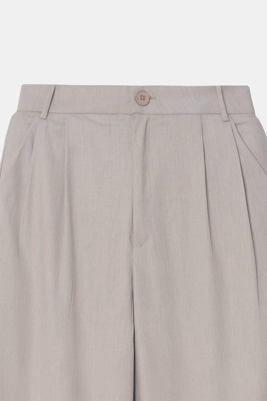 Beige Pleated Trouser