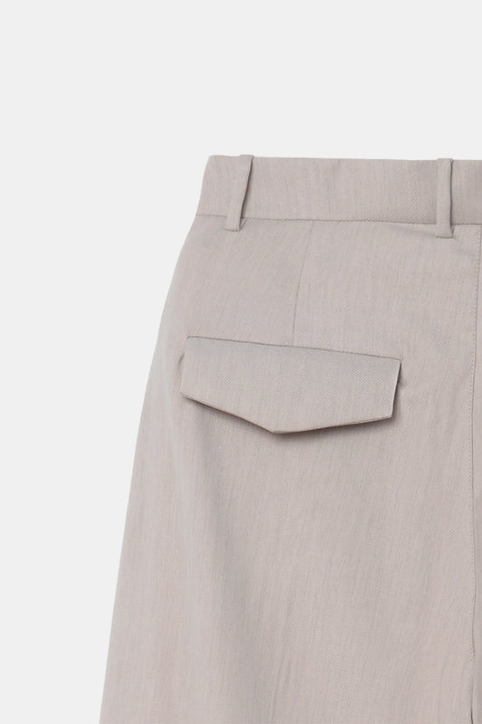Beige Pleated Trouser