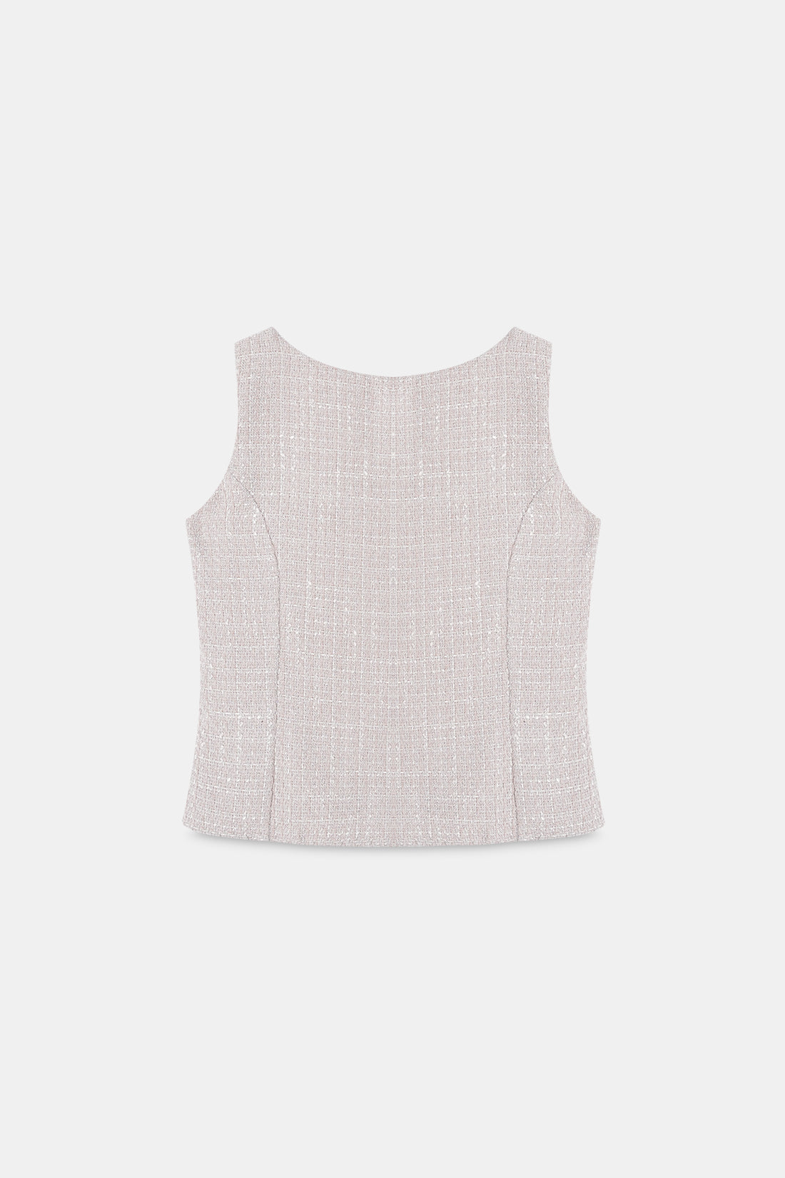 Beige Tweed Waistcoat Top