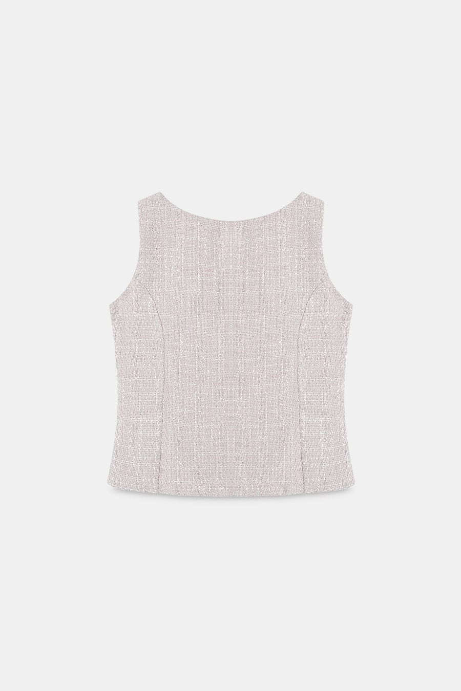 Beige Tweed Waistcoat Top