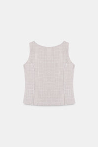 Beige Tweed Waistcoat Top