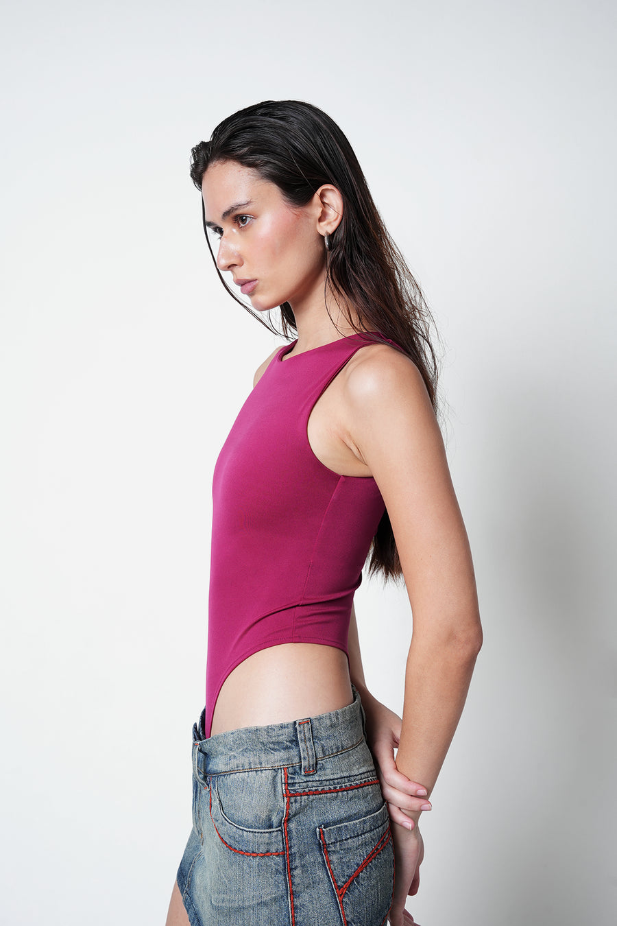 Berry Pink Polyamide Bodysuit