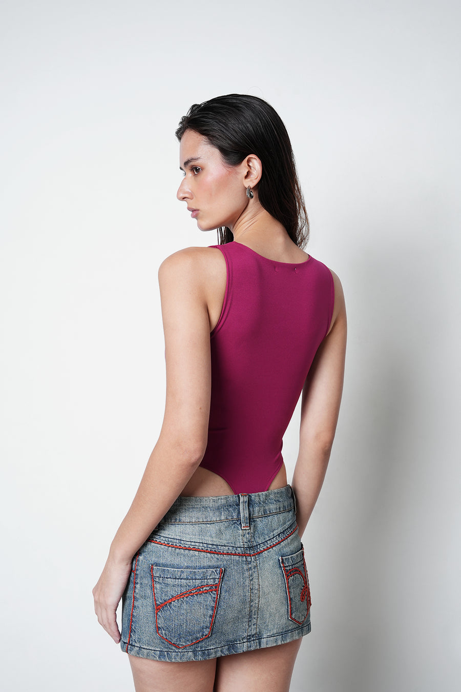 Berry Pink Polyamide Bodysuit