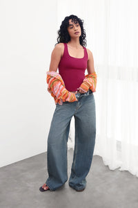 Berry Pink Polyamide Tank Top