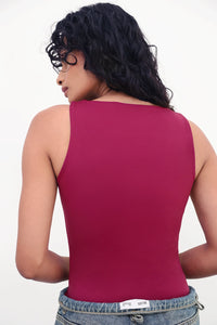 Berry Pink Polyamide Tank Top