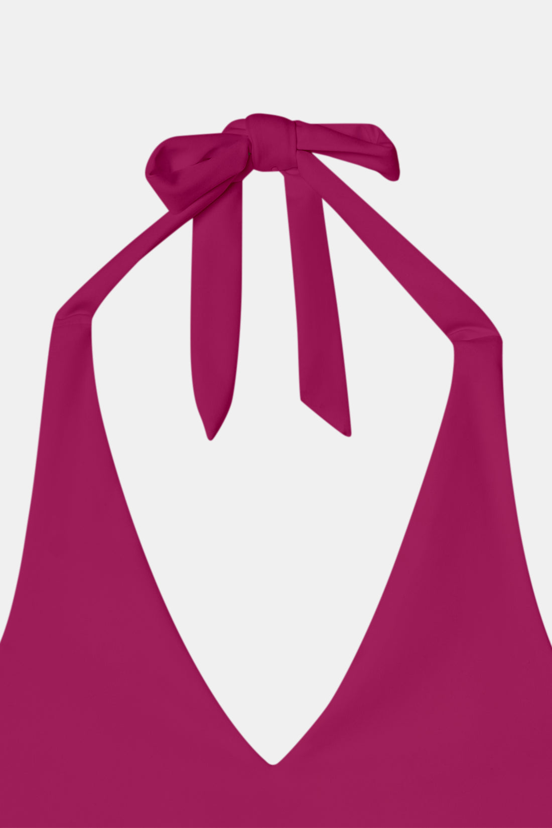 Berry Pink Halter-Neck Polyamide Top